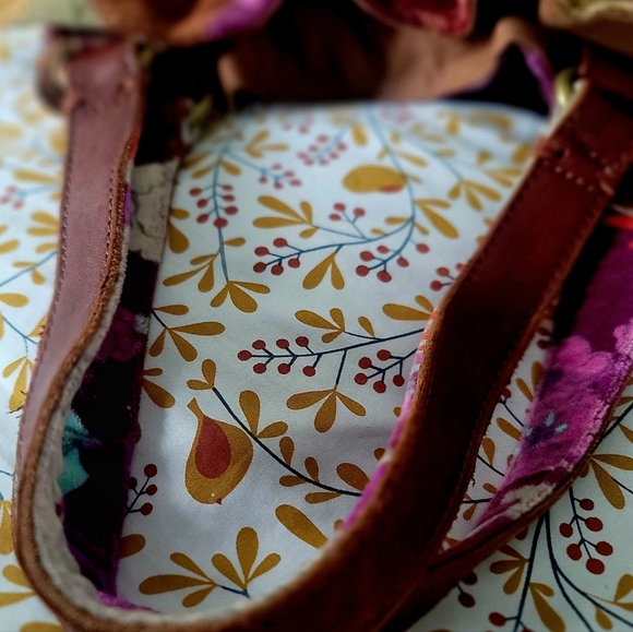 LUCKY patchwork corded leather trimmed hobo purse bag - Picture 6 of 12